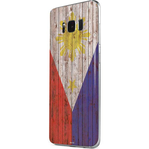 Philippines Flag Dark Wood Galaxy S8 Skin