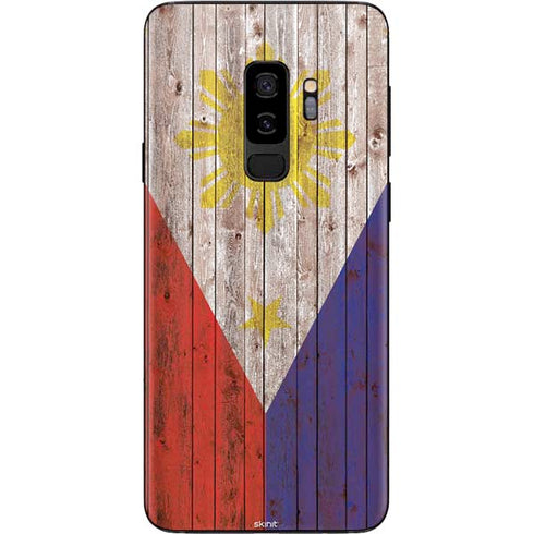 Philippines Flag Dark Wood Galaxy S9 Plus Skin