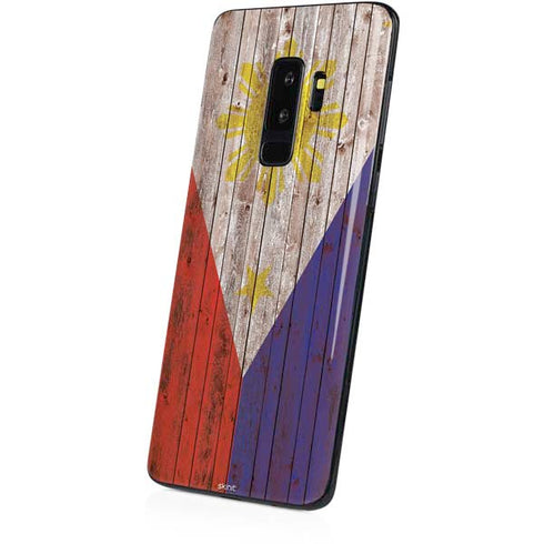 Philippines Flag Dark Wood Galaxy S9 Plus Skin