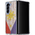 Philippines Flag Dark Wood Galaxy Z Fold5 5G Clear Case