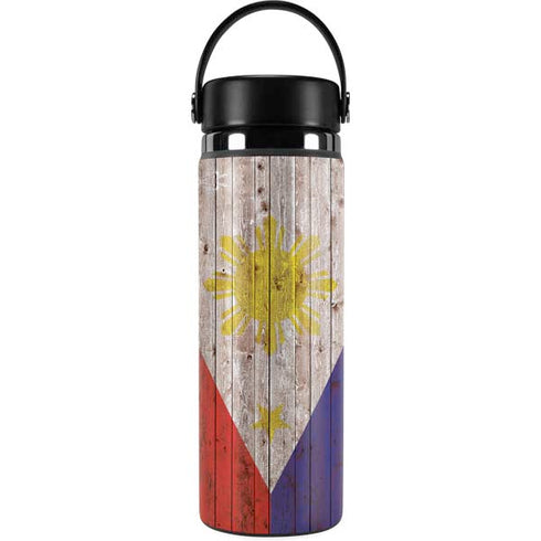 Philippines Flag Dark Wood Hydro Flask 20oz Wide Mouth Skin