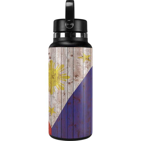 Philippines Flag Dark Wood Hydro Flask 32oz Wide Mouth Skin