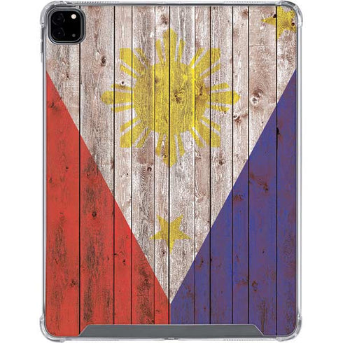 Philippines Flag Dark Wood iPad Pro 12.9in (2020) Clear Case