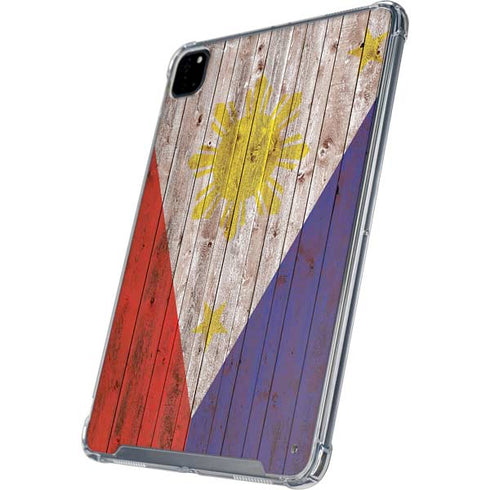 Philippines Flag Dark Wood iPad Pro 12.9in (2020) Clear Case
