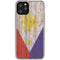 Philippines Flag Dark Wood iPhone 11 Pro Clear Case