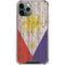 Philippines Flag Dark Wood iPhone 11 Pro Max Clear Case