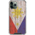 Philippines Flag Dark Wood iPhone 11 Pro Max Clear Case