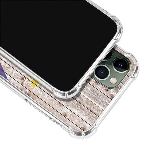 Philippines Flag Dark Wood iPhone 11 Pro Max Clear Case