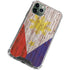 Philippines Flag Dark Wood iPhone 11 Pro Max Clear Case