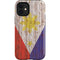 Philippines Flag Dark Wood iPhone 12 Mini Impact Case