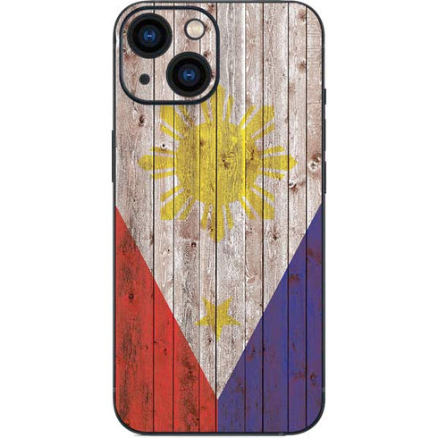 Philippines Flag Dark Wood iPhone 13 Mini Skin