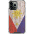 Philippines Flag Dark Wood iPhone 13 Pro Max Clear Case