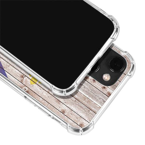 Philippines Flag Dark Wood iPhone 14 Clear Case