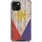 Philippines Flag Dark Wood iPhone 15 Plus Clear Case