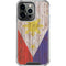 Philippines Flag Dark Wood iPhone 14 Pro Clear Case