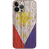 Philippines Flag Dark Wood iPhone 14 Pro Max Skin