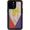 Philippines Flag Dark Wood iPhone 14 Pro Max Waterproof Case
