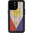 Philippines Flag Dark Wood iPhone 14 Pro Max Waterproof Case