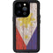 Philippines Flag Dark Wood iPhone 14 Pro Waterproof Case