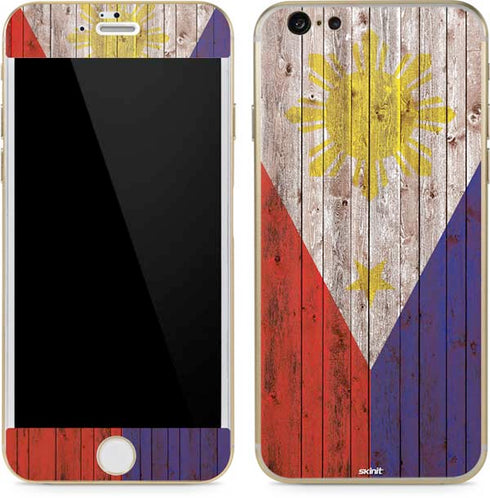 Philippines Flag Dark Wood iPhone 6/6s Skin
