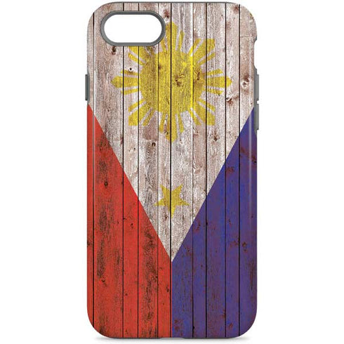 Philippines Flag Dark Wood iPhone 7 Pro Case
