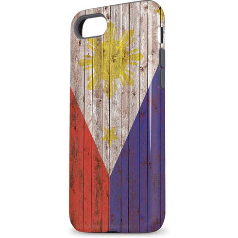 Philippines Flag Dark Wood iPhone 7 Pro Case
