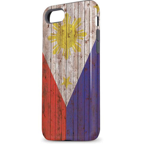 Philippines Flag Dark Wood iPhone 8 Pro Case