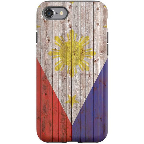 Philippines Flag Dark Wood iPhone SE (2nd & 3rd Gen) Pro Case
