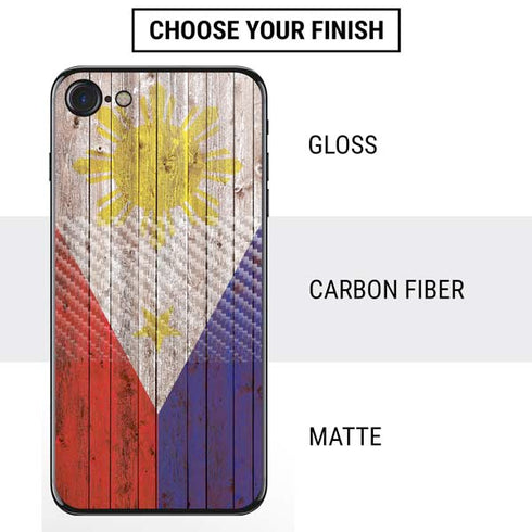 Philippines Flag Dark Wood iPhone SE (2nd & 3rd Gen) Skin