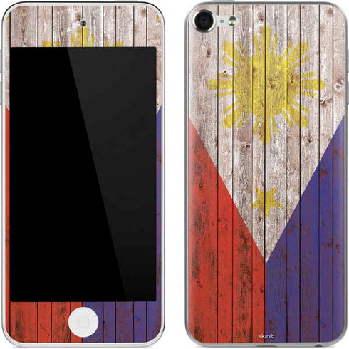 Philippines Flag Dark Wood Apple iPod Skin