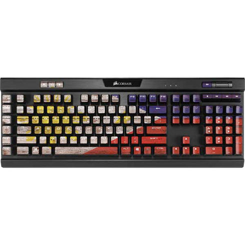 Philippines Flag Dark Wood K95 RGB PLATINUM Mechanical Gaming Keyboard Skin