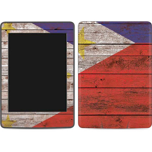 Philippines Flag Dark Wood Amazon Kindle Skin