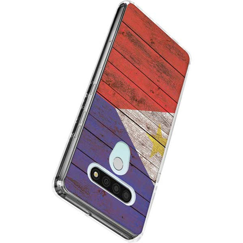 Philippines Flag Dark Wood LG Stylo 6 Clear Case