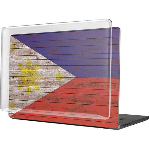 Philippines Flag Dark Wood MacBook Pro 16in (2021-25) Case plus Skin