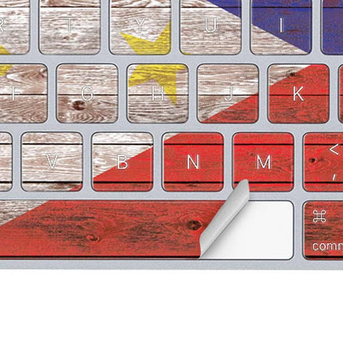 Philippines Flag Dark Wood Magic Keyboard Skin