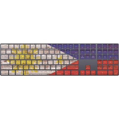 Philippines Flag Dark Wood Magic Keyboard with Numeric Keypad Skin