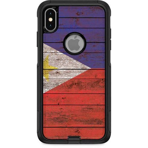 Philippines Flag Dark Wood Otterbox Commuter iPhone Skin