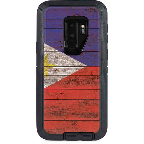 Philippines Flag Dark Wood Otterbox Defender Galaxy Skin