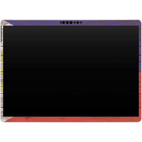 Philippines Flag Dark Wood Surface Pro 8 Skin