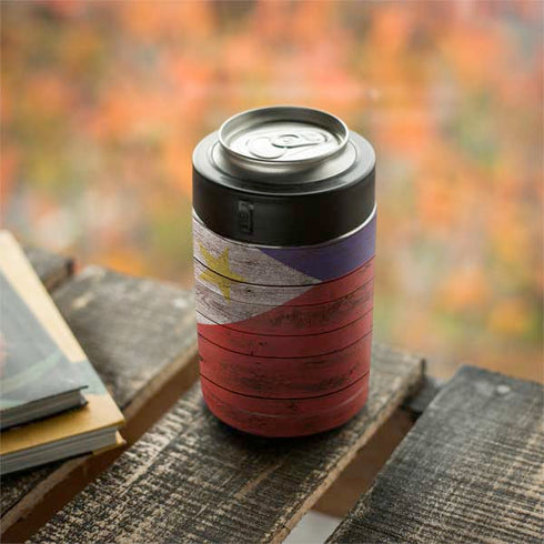 Philippines Flag Dark Wood Yeti Colster Can Insulator  Skin