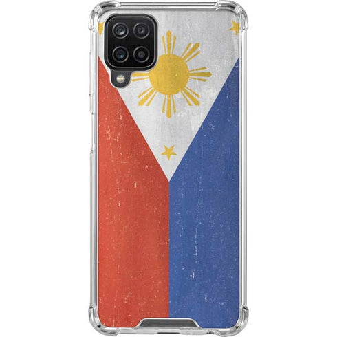 Philippines Flag Distressed Galaxy A12 Clear Case
