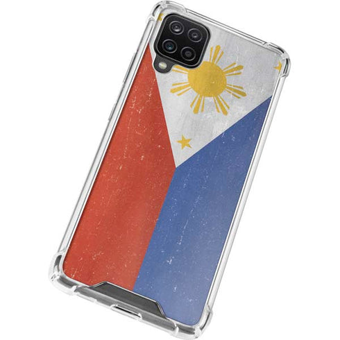 Philippines Flag Distressed Galaxy A12 Clear Case