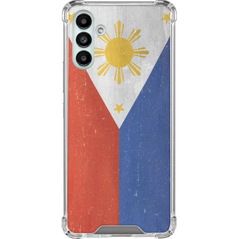Philippines Flag Distressed Galaxy A13 5G Clear Case