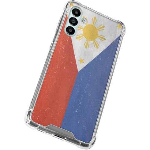 Philippines Flag Distressed Galaxy A13 5G Clear Case