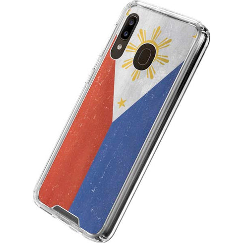 Philippines Flag Distressed Galaxy A30 Clear Case