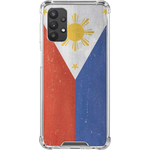Philippines Flag Distressed Galaxy A32 5G Clear Case