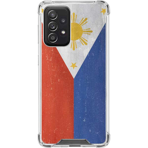 Philippines Flag Distressed Galaxy A52 5G Clear Case