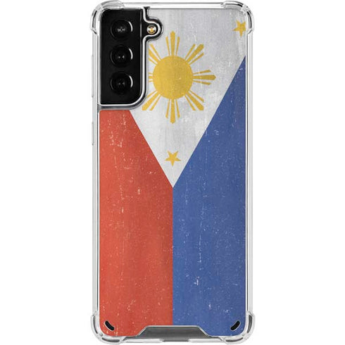 Philippines Flag Distressed Galaxy S21 Plus 5G Clear Case