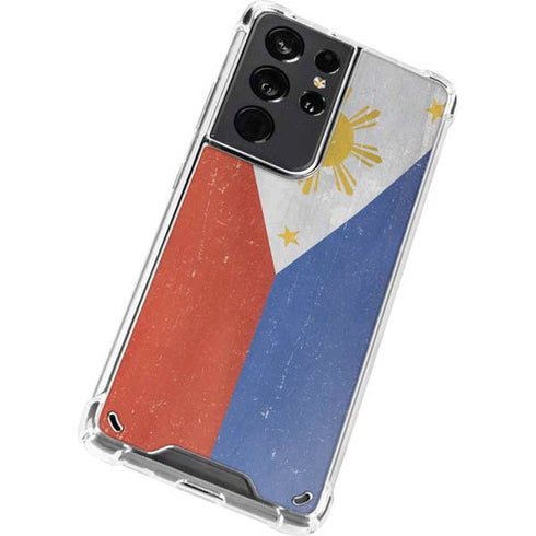Philippines Flag Distressed Galaxy S21 Ultra 5G Clear Case