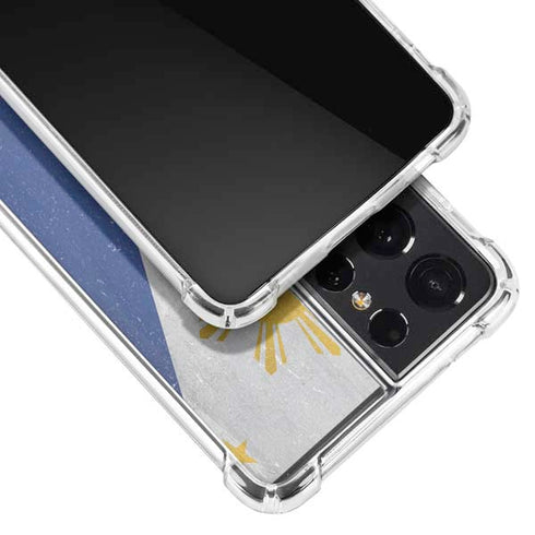 Philippines Flag Distressed Galaxy S21 Ultra 5G Clear Case
